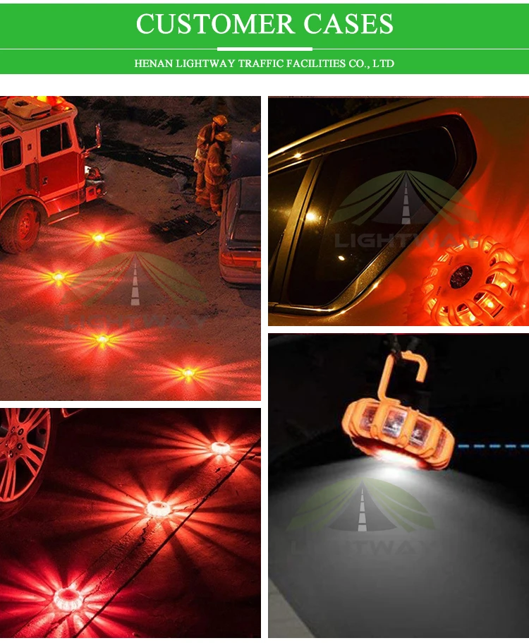 Synchronized 6 Pack Roadway Light Usb Rechargeable Safety Waterproof