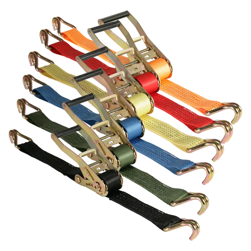 High Break Strength Ratchet Tie Downs Cargo Lashing Belts Ratchet Tie