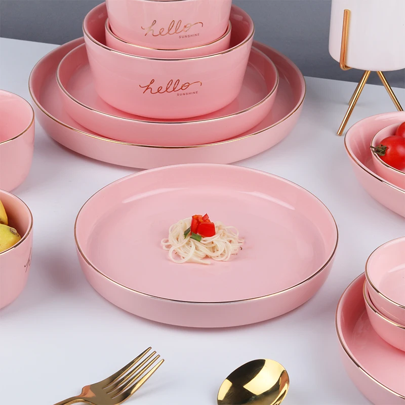 Catalina Pink Marble Luxury Dinnerware Set