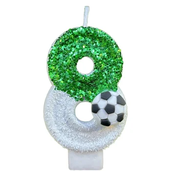New Digital Boy Series Football Birthday Cake Candle Christmas Party Wax Decorative Supplies for Easter Occasions