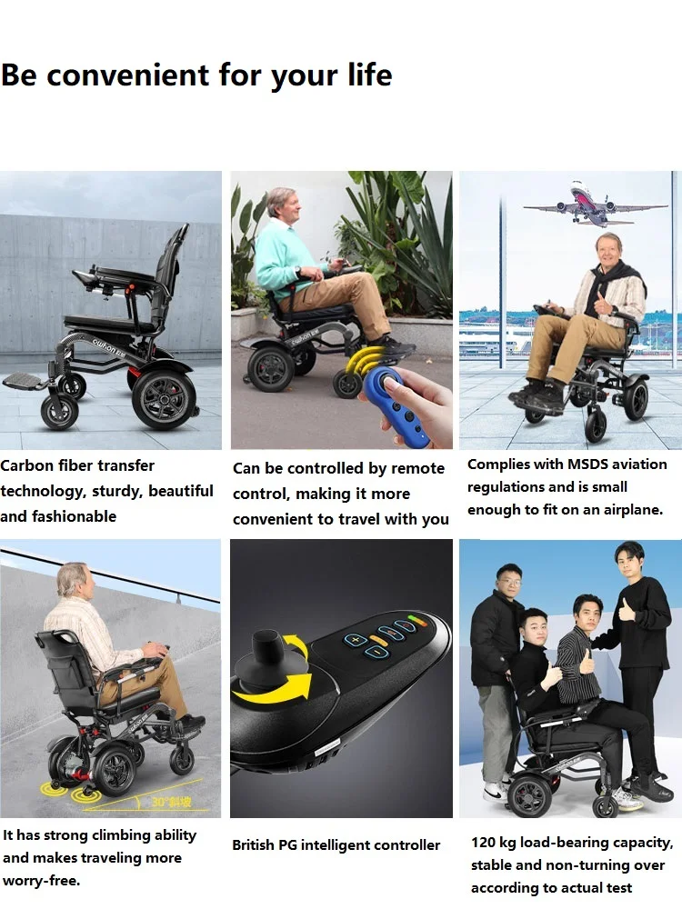 21.5kg Light weight wheelchair feather wheelchair one button folding power wheelchair with detachable lithium battery -BZ-XWED03 supplier