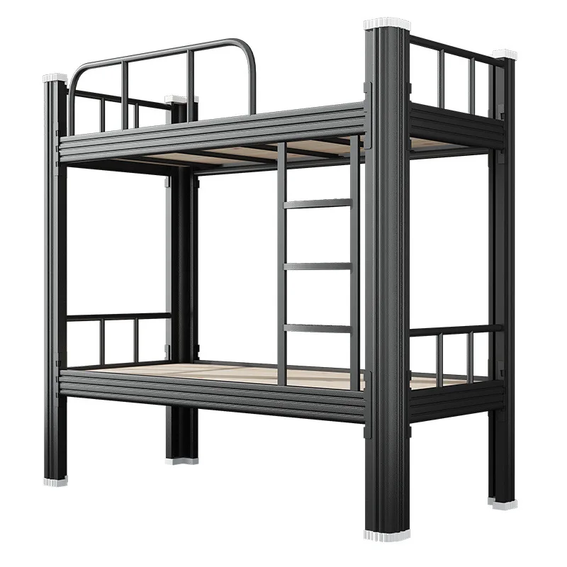 Modern Double-Layer Iron Bed Factory Staff Dormitory Foldable Metal Frame Upper/Lower Bunk Students' Apartment Living Room