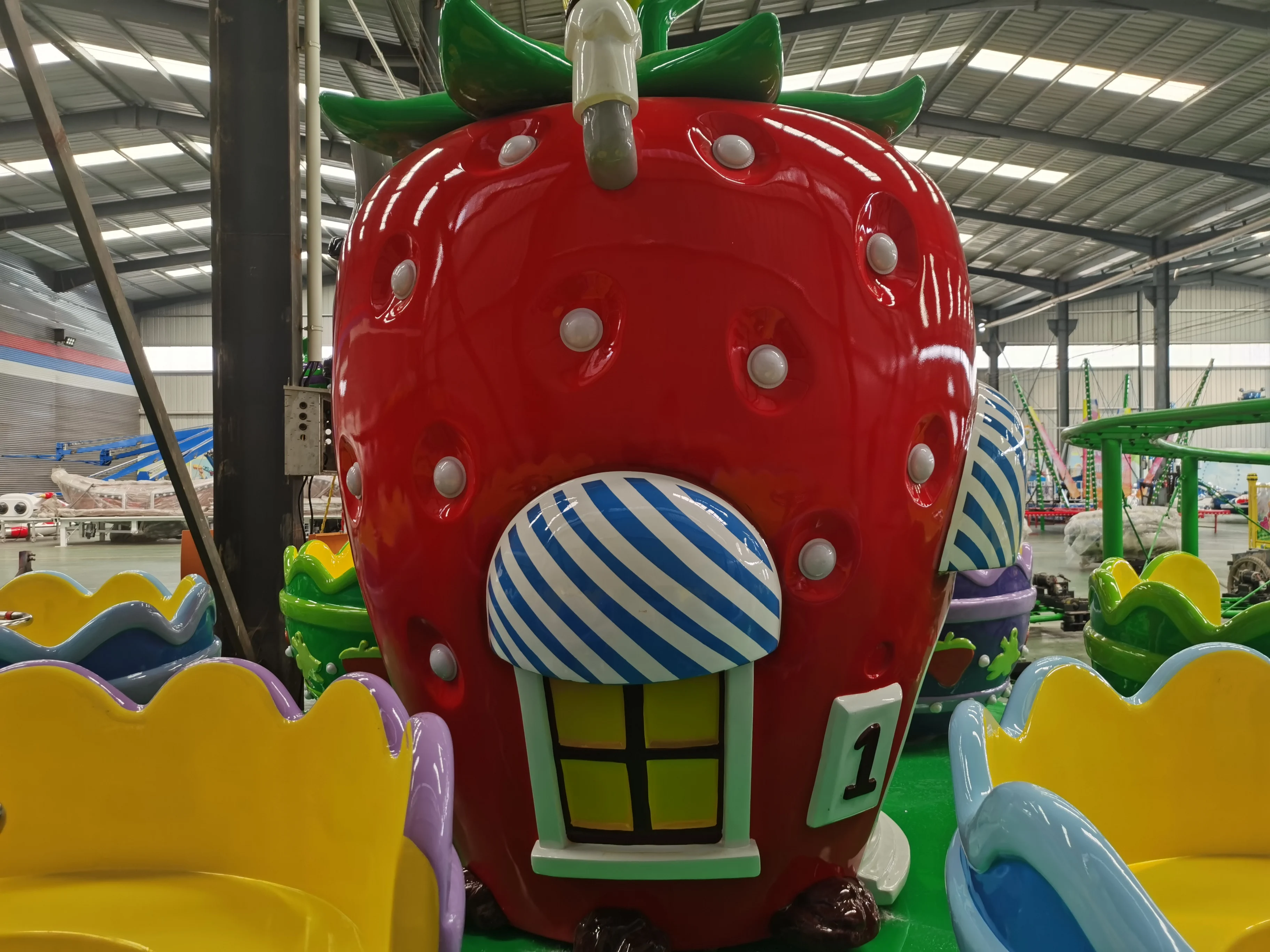 Funfair Strawberry Tea Cup Ride High Quality Amusement Park Rides