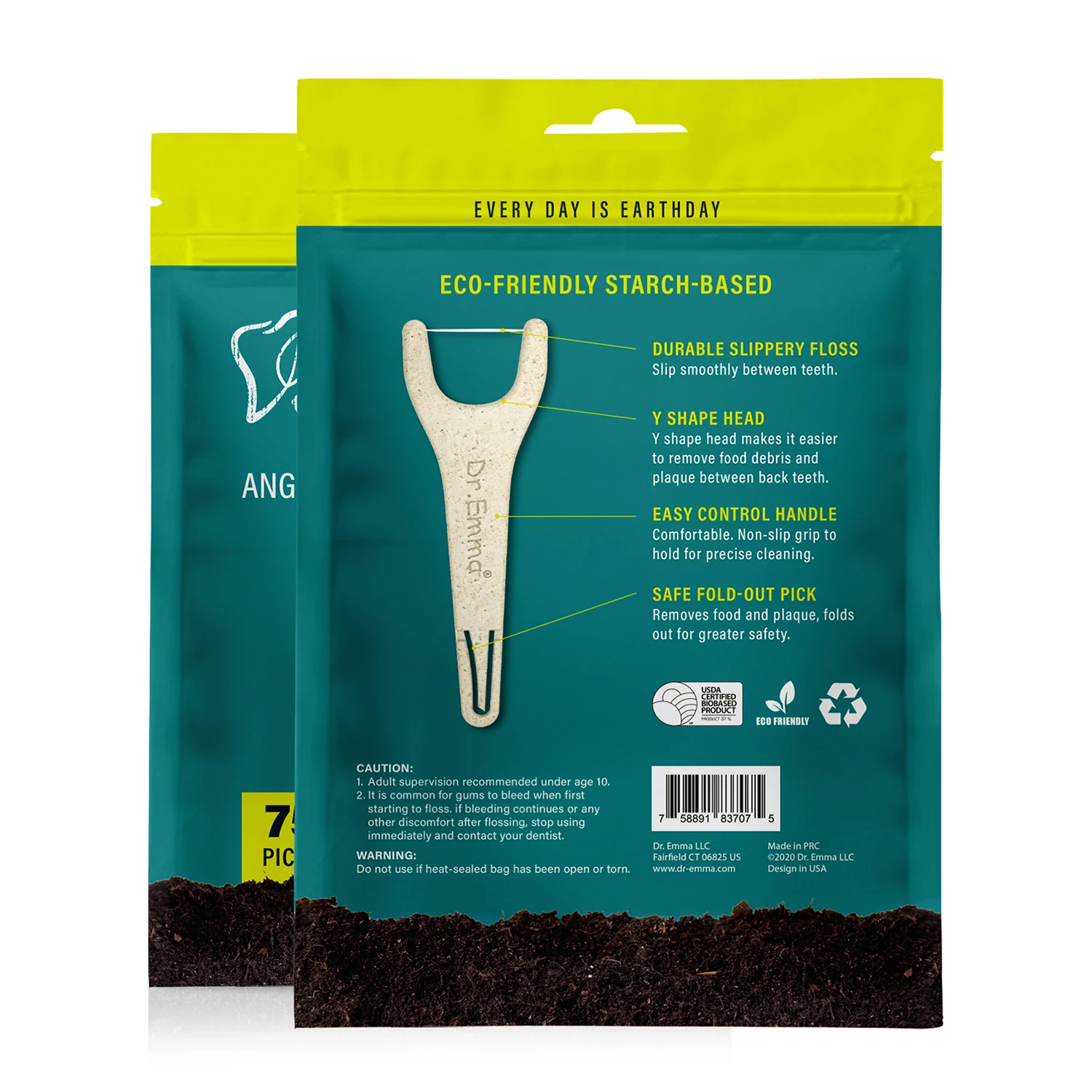 Eco Friendly Y Shape Toothpicks Mint Dental Picks Food Grade Handle