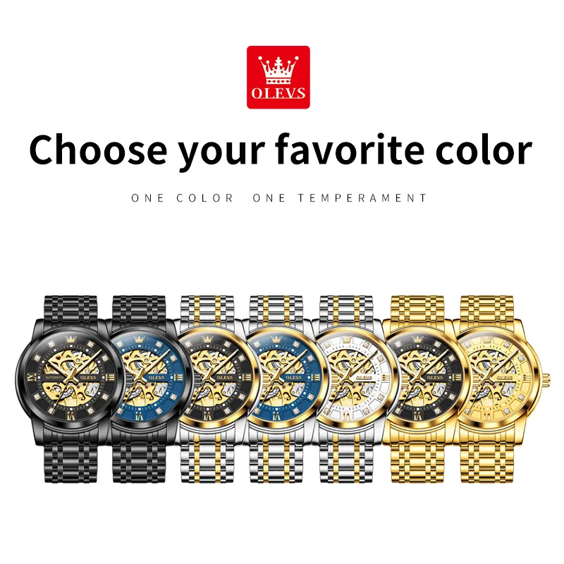 OLEVS 9901 Diamond Stainless Steel Men's Watch