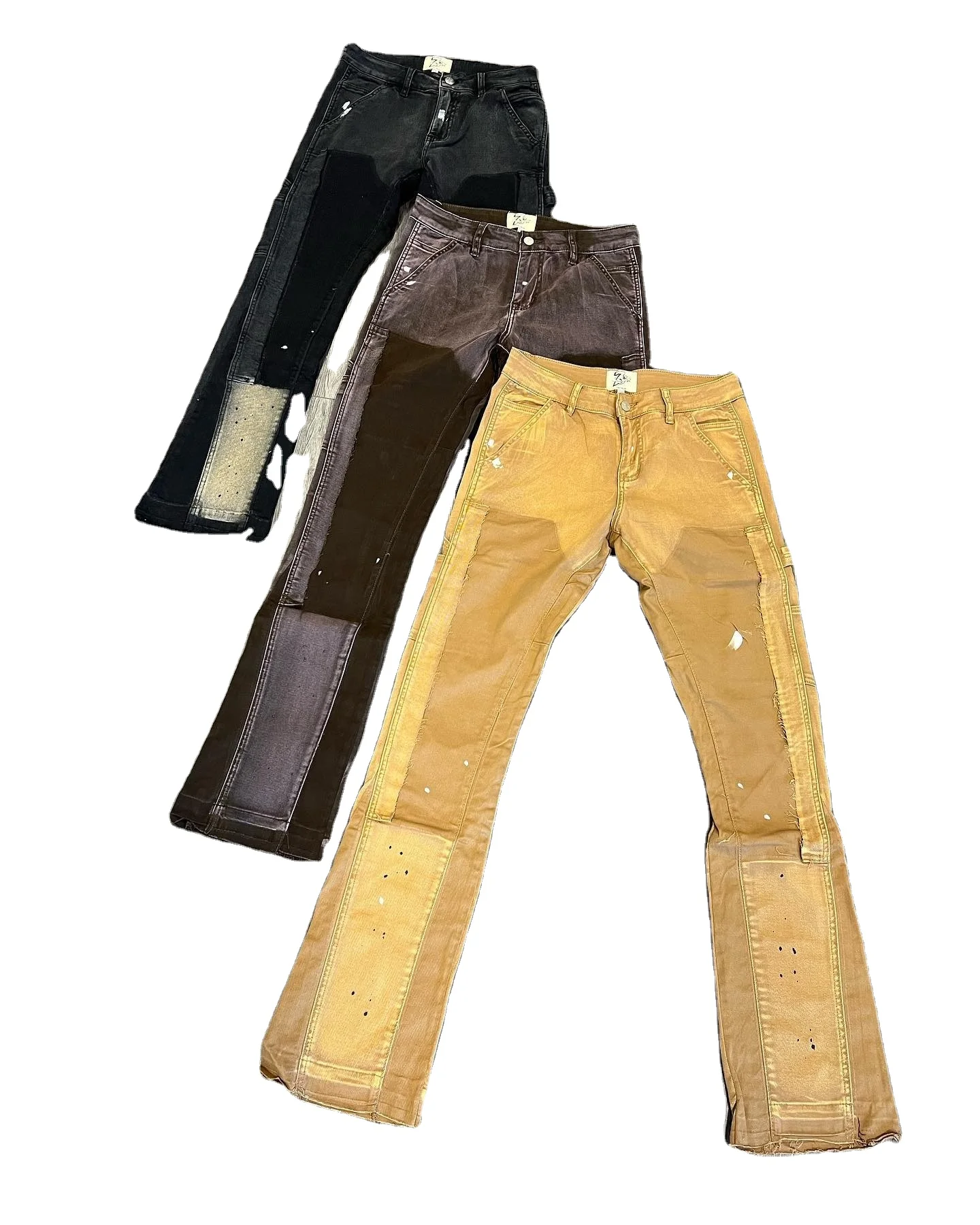 Salati Jeans Manufacturer Y2K Designer Slim Fits Man Bootcut Double Knee Boyfriend Skinny Work Cargo Flared Jeans Denim Pant Men
