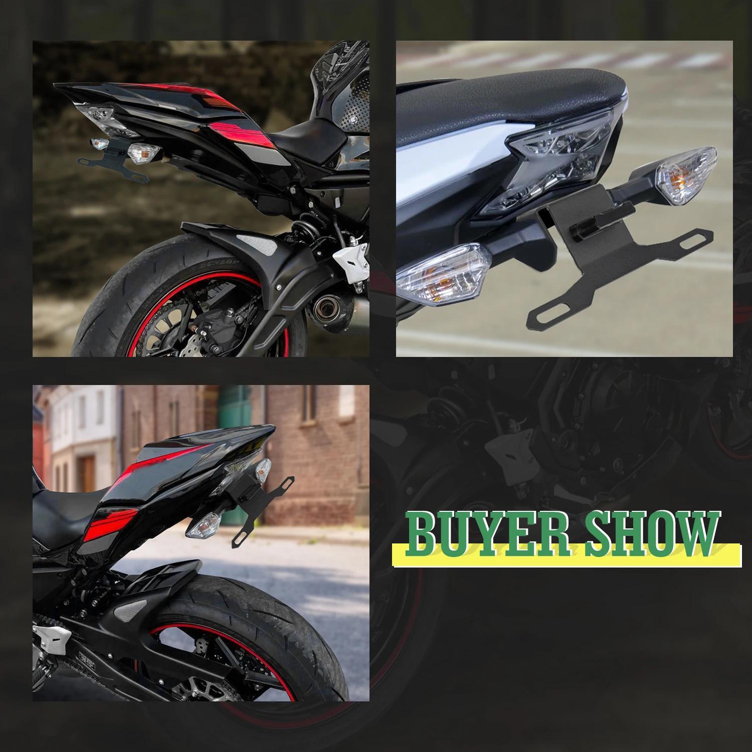 XXUN Motorcycle License Plate Bracket for Kawasaki Ninja650
