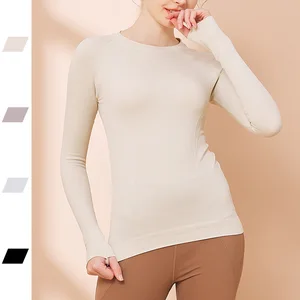 Women's Autumn Winter Indoor Pilates Sports Long Sleeve Pullover Top for Running Yoga Fitness Wholesale From Manufacturers