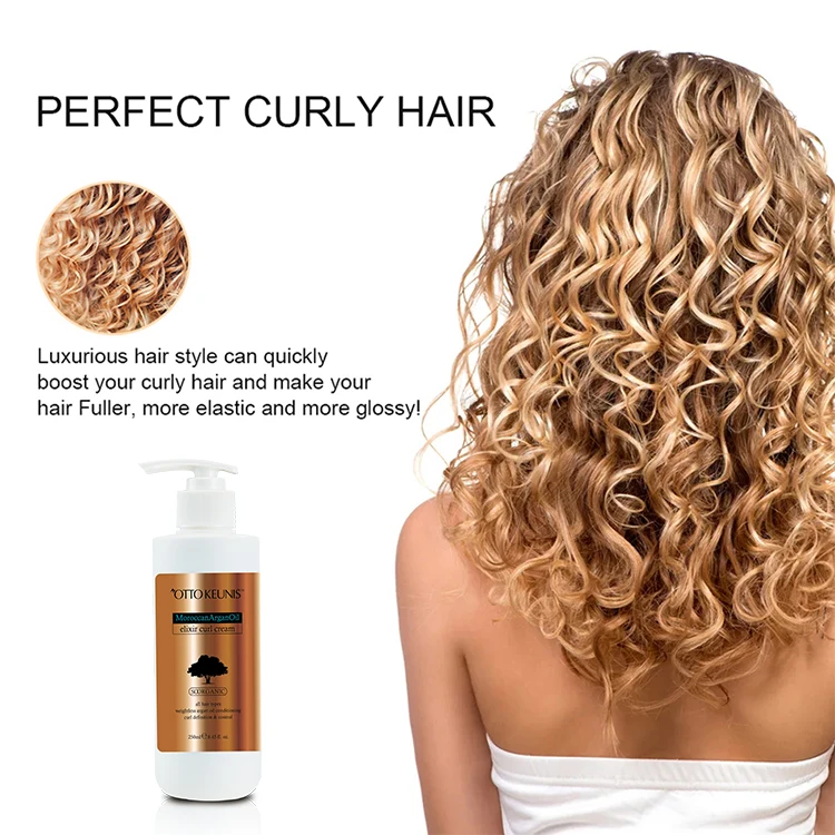 Private Label Argan Oil African Soft Hair Care Elixir Wigs Curly Frizz Control Curl Cream for Wig