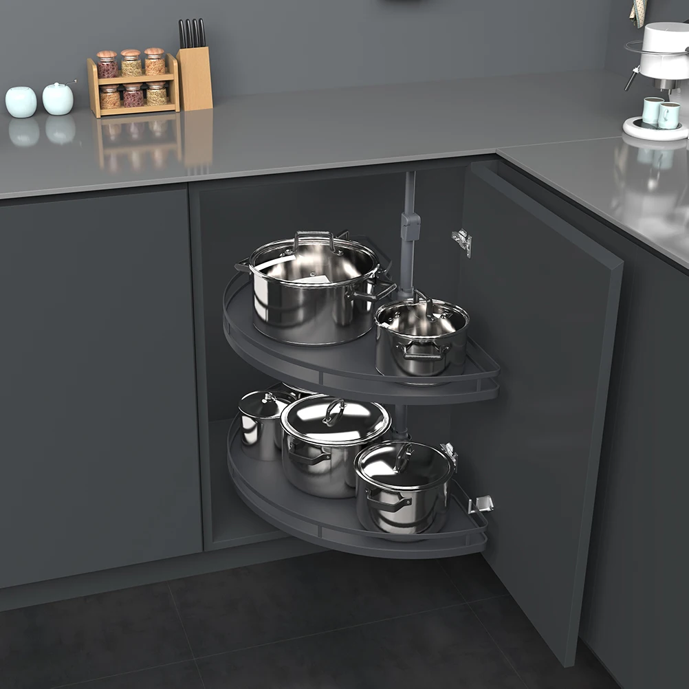 Kitchen Cabinet Storage Lazy Susan Pull Out 180 Revolve Swivel Baskets ...