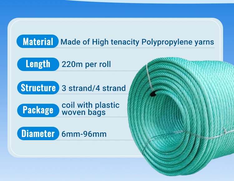 Floating High Strength 220m PP Rope for Marine Fishing with Super Tec PP