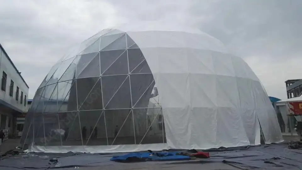 Large 20m Geodesic Turtle Dome Tent Luxury Resort Dome Outdoor Hotel Tent  With Bathroom for Party Wedding Events