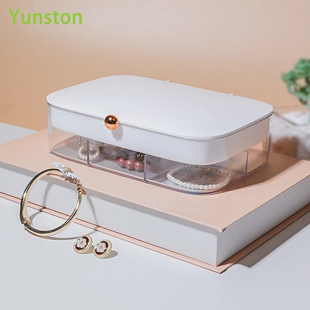 Manufacturer's Beautiful PP Plastic Dust-Proof Trinket Box Rectangle Shape Youth Matching Jewelry Storage Solution