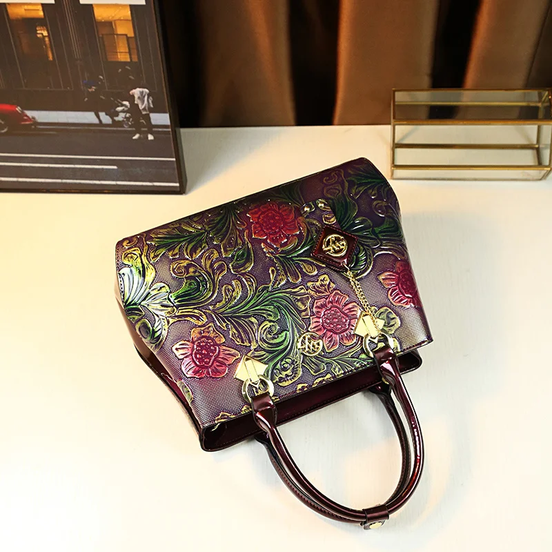 Luxury Vintage Chinese Style PU Leather Handbag