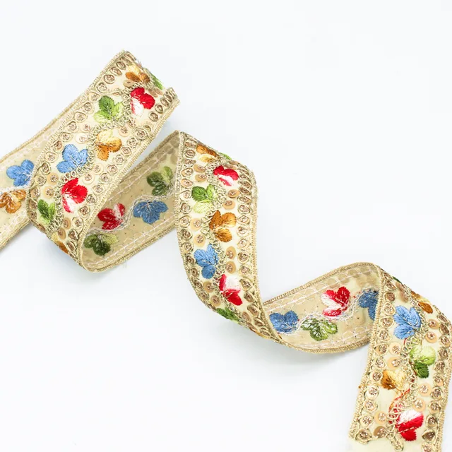 Manufacturer Custom Eco-friendly 3.5 CM Ethnic Style Exquisite Pattern Polyester  Recycled Jacquard Webbing