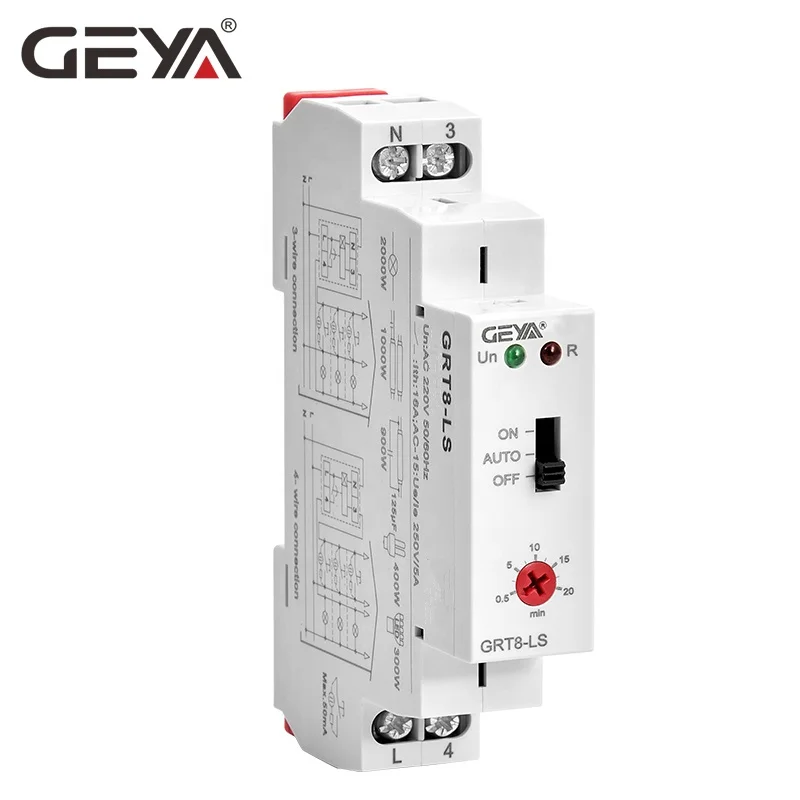 GEYA GRT8-LS AC230V Multifunction Staircase Light Time Switch Staircase Relay Electronic 1SPST 16A