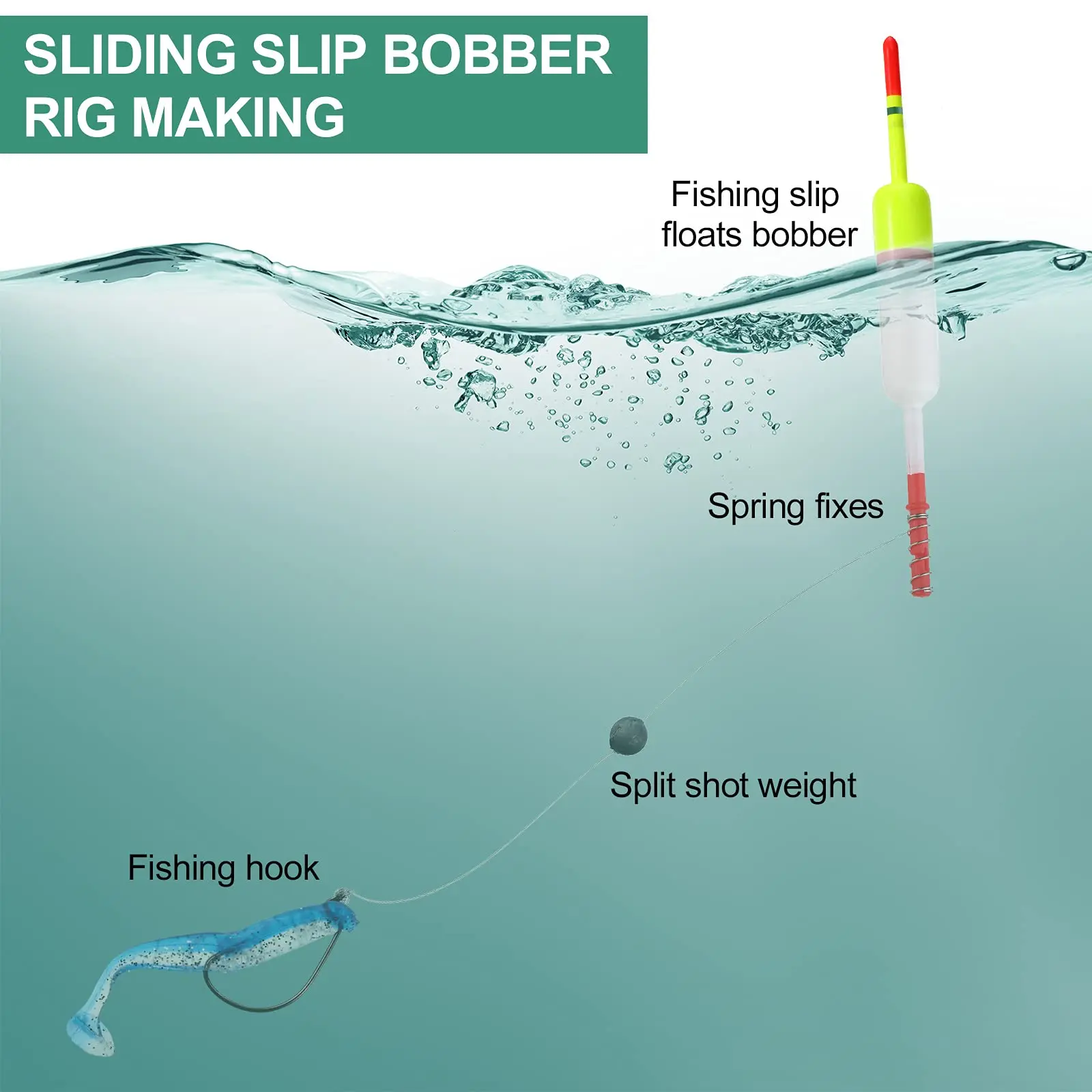 Ice Fishing Slip Bobber Setup Wood Slip Bobbers Fishing Rubber
