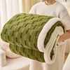 Water cube-army green-thickened velvet machine washable