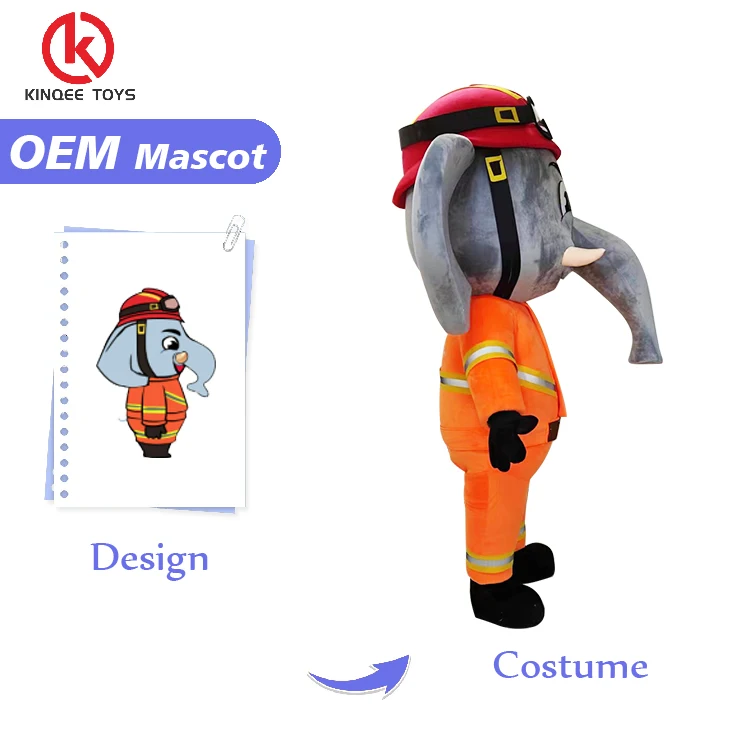 OEM  Factory 3D Design High Quality Custom Mascot Costumes Realistic Elephant Character Mascot Costumes