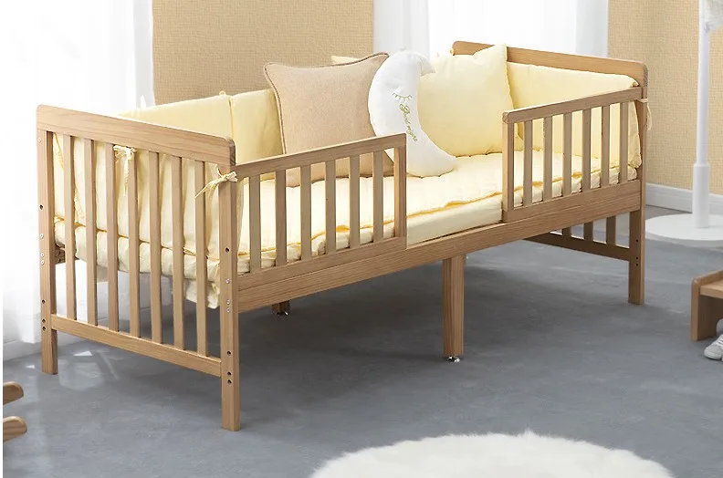 Kids Cribs Baby Bed Wood Baby Cot Furniture Convertible 4 In 1 Child