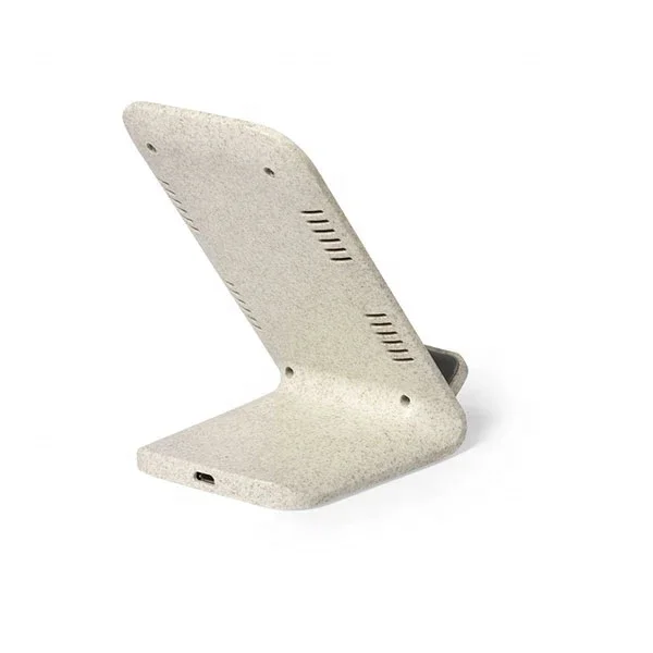 Eco Wireless Charger Stand 10W Fast Wireless Charger Station PLA Wheat Straw Design Wireless Charging Dock for iPhone Pad