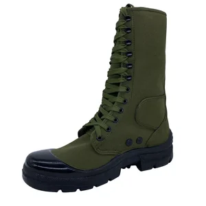 Zstep Green Color Hiking Boots High Cut Design Canvas PU Outsole Oil Resistant and Anti slip