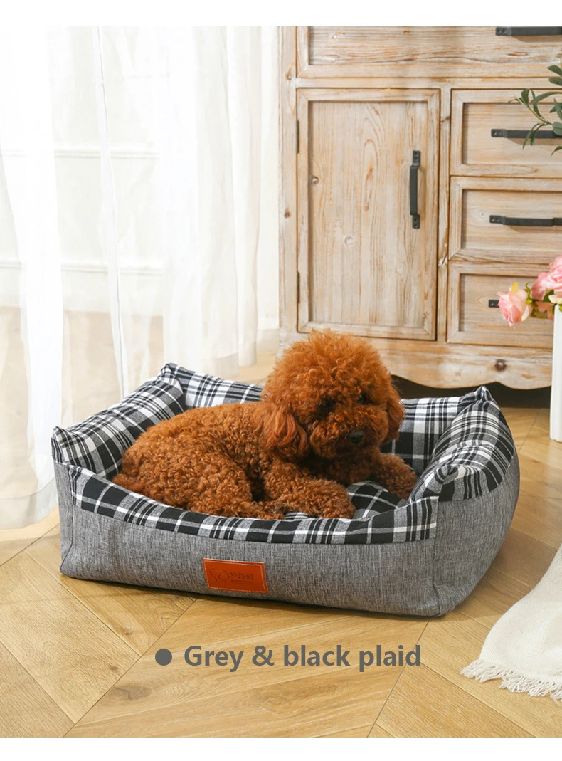 Cama Para Perro Cotton Fabric Dog Bed Sofa Oem Custom Breathable All