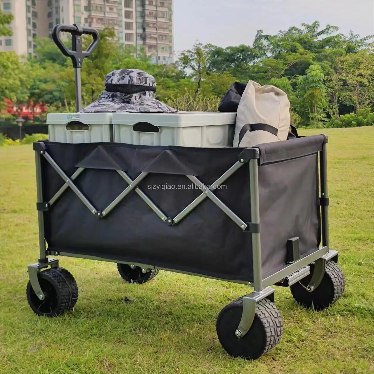 2024 Foldable Picnic Electric Camping Wagon 8km/h Camping Cart Trail
