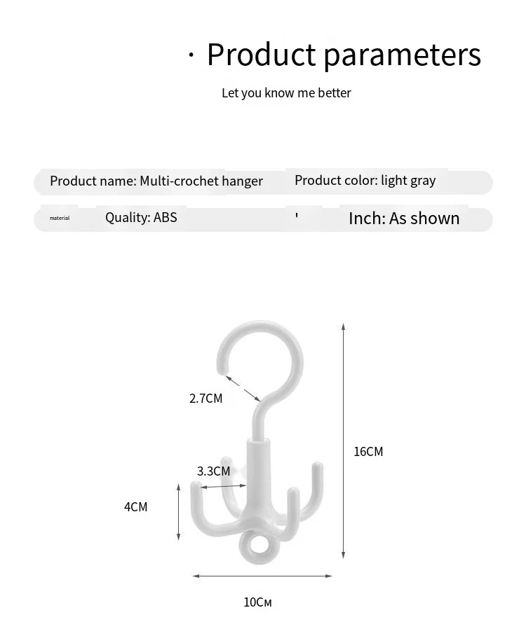 Four-claw rotary novelty hooks no-punch bag Tie scarf coat and hat hanger 5kg bearing plastic storage novelty hooks manufacture