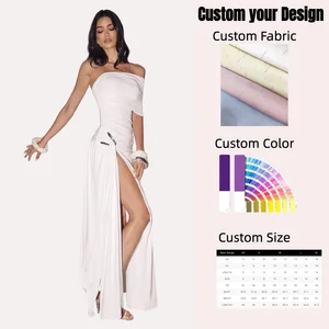 Fashion Boutique Clothing Women Sleeveless Split Maxi Dresses Solid Color Lace -up Slim Fit Long Dress