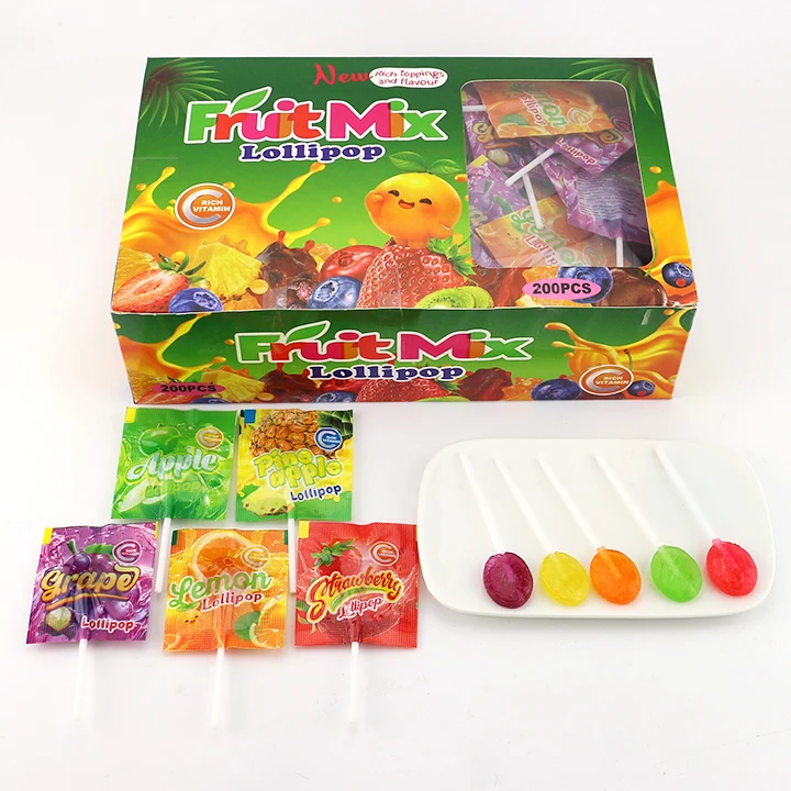 fruits flat lollipop