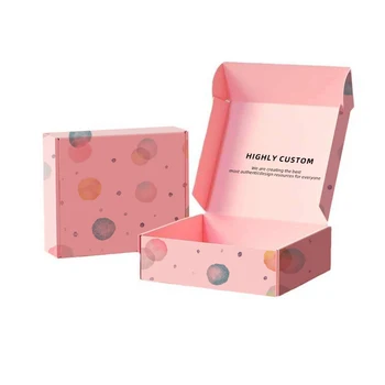 Customized Printed Underwear Packaging Mailer Shipping Box Double-sided Pink Airplane Express Boxes With Logo