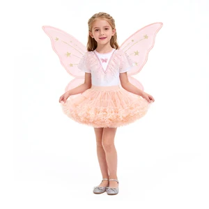 Best-Selling Tinker Bell Green Fairy Princess Dress Set High Quality Glittering Short Skirt Wings Western Style Comfortable