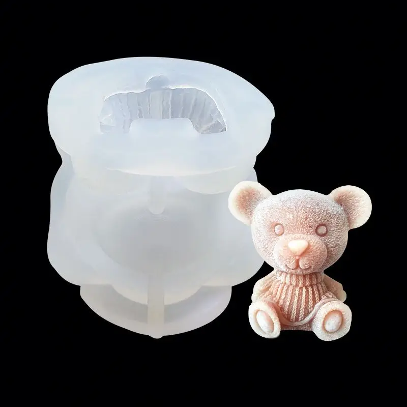 Ice Cube Mold Silicone Cute Animal Ice Cube Mold Abrasive 3D Ice Cube Mold Bear  Mold Silicone Creative Coffee Milk Tea Ice cube