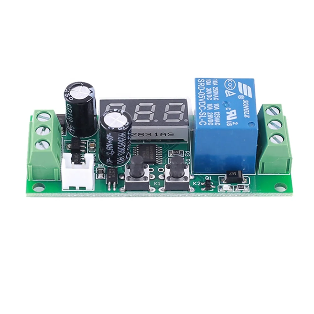 DC 5V 12V 24V Button Control Switch High Level Signal Trigger Countdown Timer Relay Switch Module LED Display