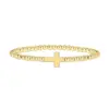 4mm Copper Bead Cross (Gold)