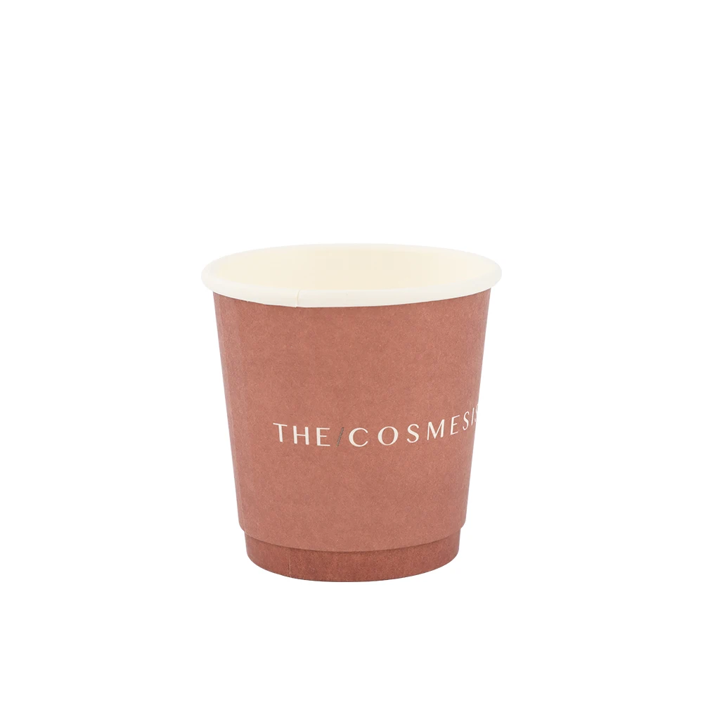 Custom Size Disposable Double Wall Coffee Cups Hot Drink Kraft Paper Cups with PE Coat Printed Logo From Chinese Manufacturer