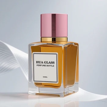Wholesale Empty Luxury Glass Perfume Bottle 50ml 100ml Personalized Logo Printing Crimp Magnetic Cap Fine Mist Sprayer