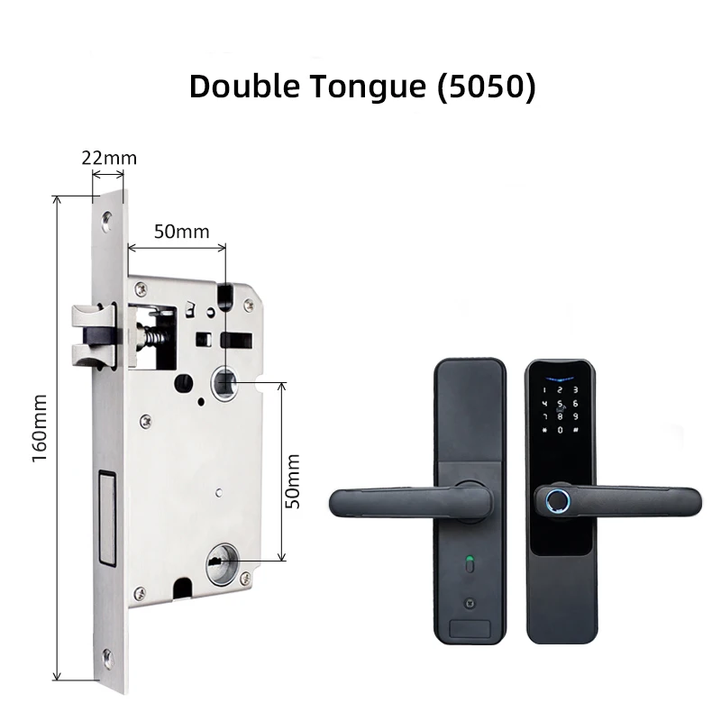 High Security Electric Digital Rfid Card Mechanical Key Fingerprint Nfc Smart Door Lock With Tuya App Cerradura Inteligente