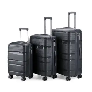 Luxury Large-Capacity Travel Bag with Wear-Resistant Anti-Drop Universal Wheels New PP Suitcase Trolley Case-Three Sets