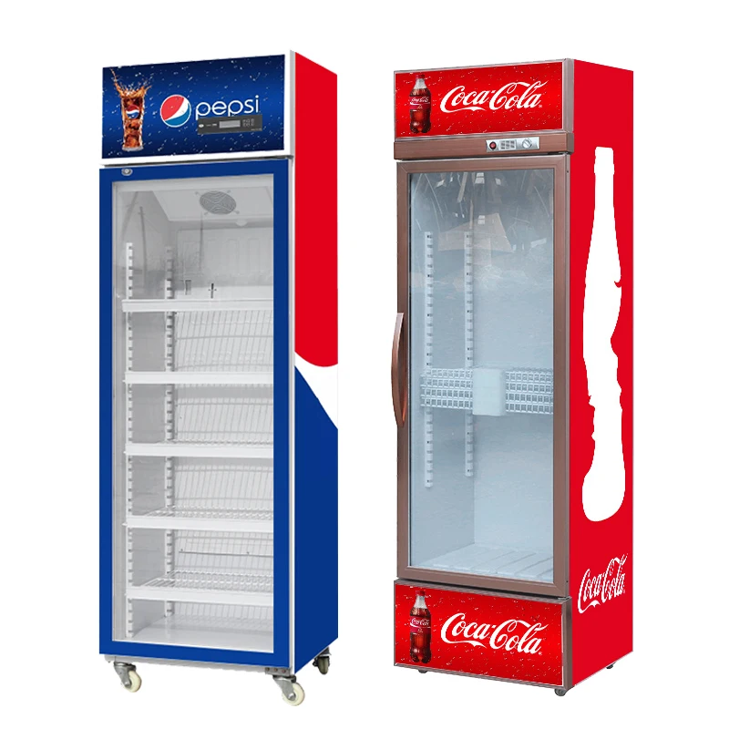 スーパーマーケットペプシ縦型ベーカリー冷蔵庫ガラスドアディスプレイ