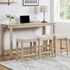 Light Oak + Bar Table Set with 3 Chairs
