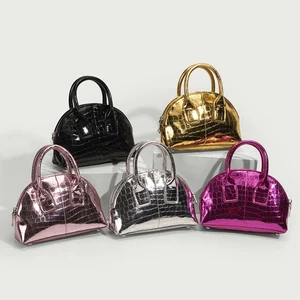 Wholesale ZA PU Metallic Croc Leather Mini Fashion Crossbody Bag Ladies Women Handbag Purse