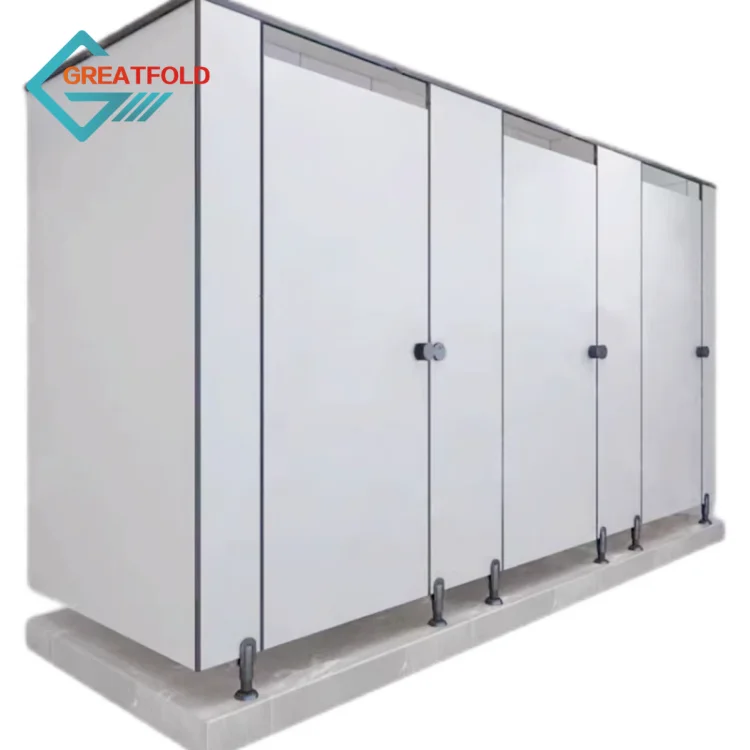 Modular Plastic Toilet Partition Systems with Phenolic Core Commercial Restroom Stalls Dividers for Hotels Public Toilet