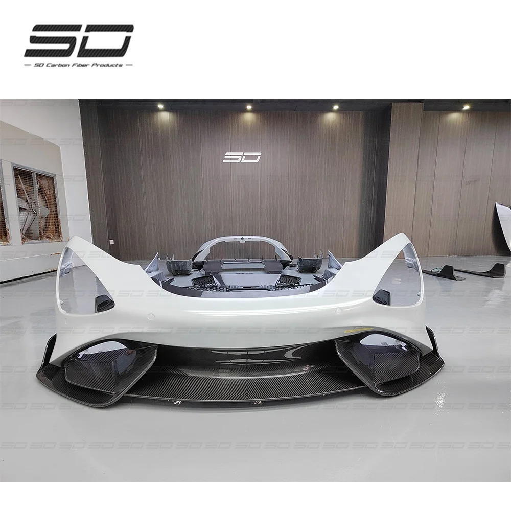 Dry Carbon Fiber Body Kit For Mclaren 720S Upgrade To 765LT Style Bumper Rear Spoiler Diffuser