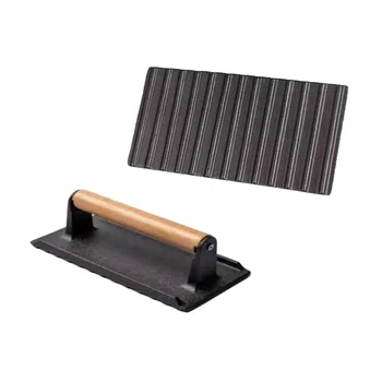 Handmade Cast Iron Meat Press Tool Home Steak & Grill Plate for Pancake Burger Patty & Poultry Grilled Meat Smasher