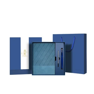 Best Price Low MOQ  A5 Leather Office Writing Notebook Luxury Notebooks Gift Box Set for Promotion