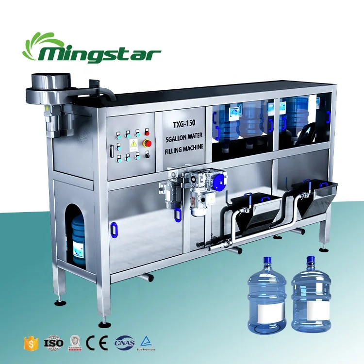 3 in 1 Automatic 5 Gallon 20liter Bottled Agua Water Bucket Washing Filling Capping Machine