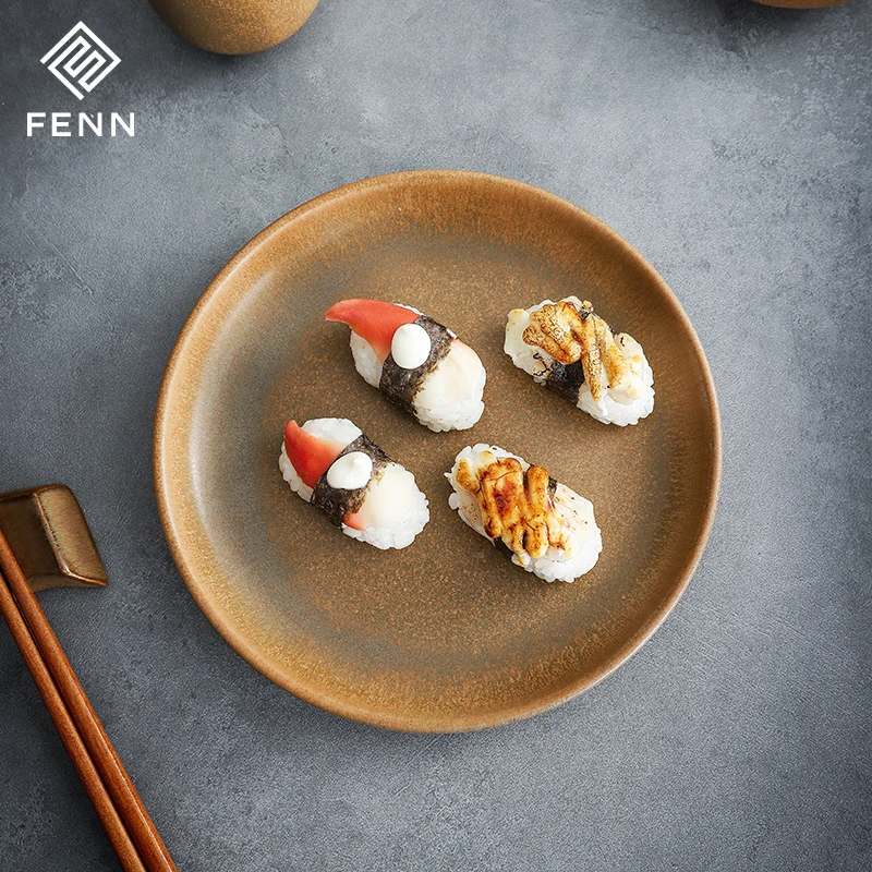 product fenn oven safe japanese style antique ceramic 725 inch cake dessert plate sushi plates glazed dinnerware durable porcelain dish-61