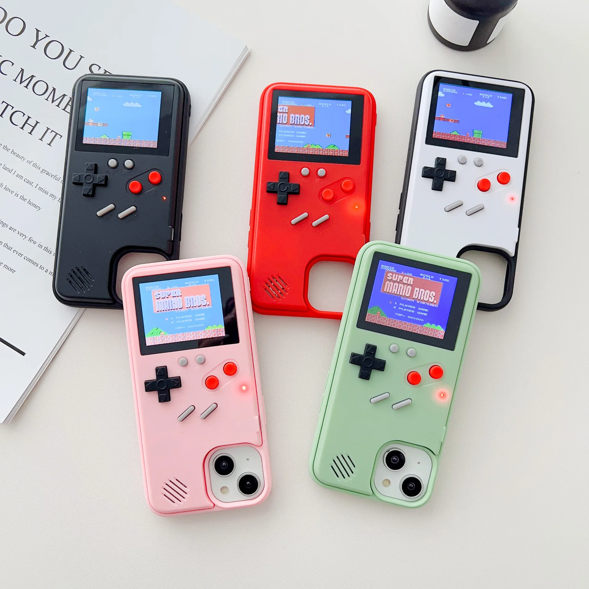 Gameboy Case for Iphone15 Pro Max 13 12 11 Accessories Silicone 3d  Shockproof Playable Mobile Phone Case With 168 Classic Games